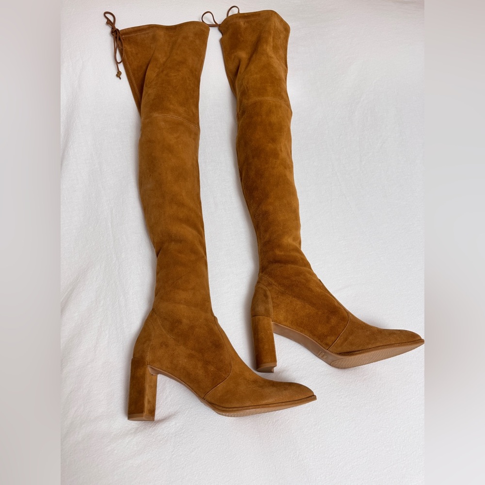 Stuart Weitzman Suede Leather Over-The-Knee Boots Size 41 Classic Old Money